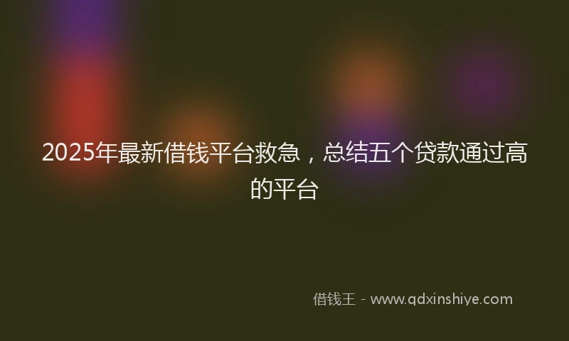 2025年最新借钱平台救急，总结五个贷款通过高的平台