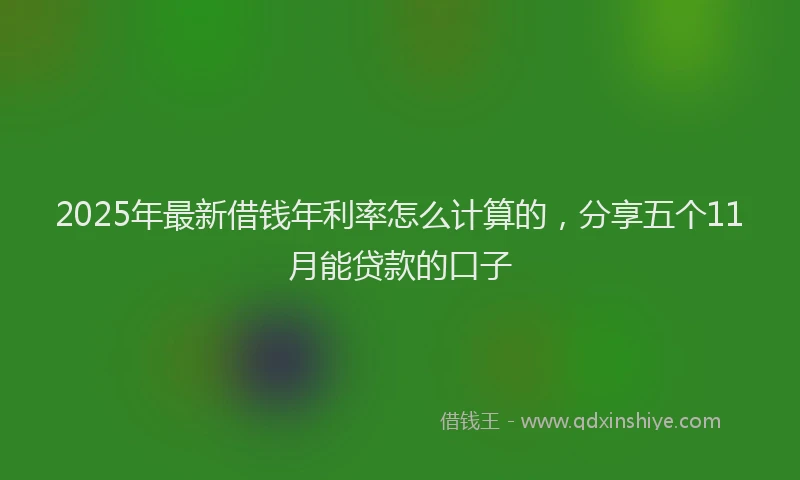 2025年最新借钱年利率怎么计算的，分享五个11月能贷款的口子
