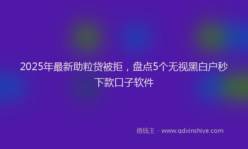 2025年最新助粒贷被拒，盘点5个无视黑白户秒下款口子软件