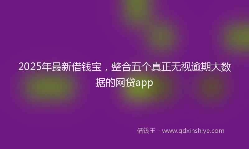 2025年最新借钱宝，整合五个真正无视逾期大数据的网贷app