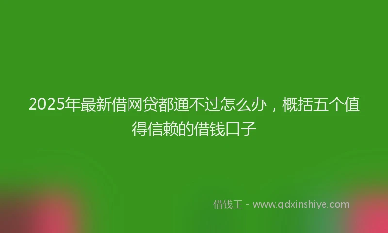 2025年最新借网贷都通不过怎么办，概括五个值得信赖的借钱口子