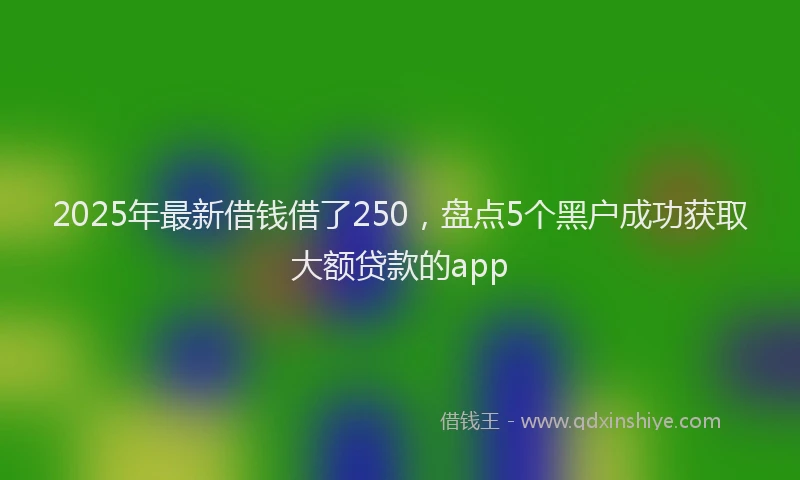 2025年最新借钱借了250，盘点5个黑户成功获取大额贷款的app