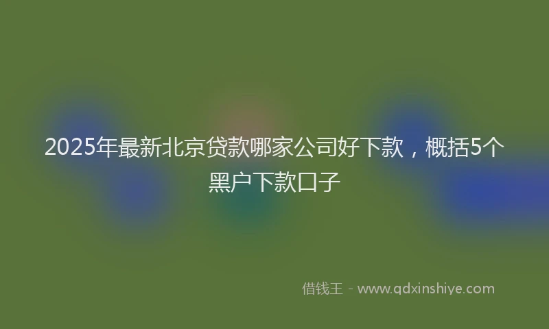 2025年最新北京贷款哪家公司好下款，概括5个黑户下款口子