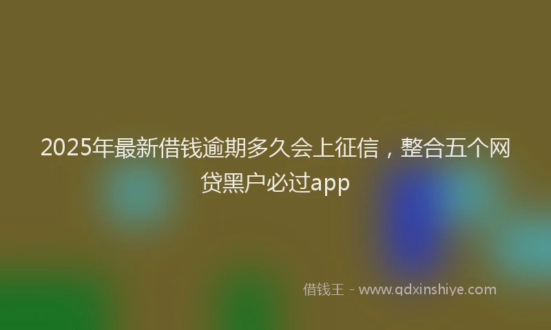 2025年最新借钱逾期多久会上征信，整合五个网贷黑户必过app