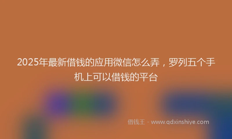 2025年最新借钱的应用微信怎么弄，罗列五个手机上可以借钱的平台