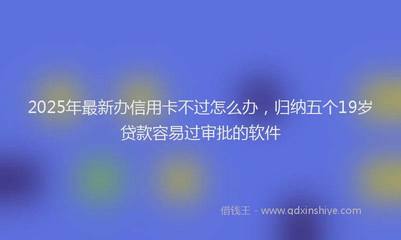 2025年最新办信用卡不过怎么办，归纳五个19岁贷款容易过审批的软件