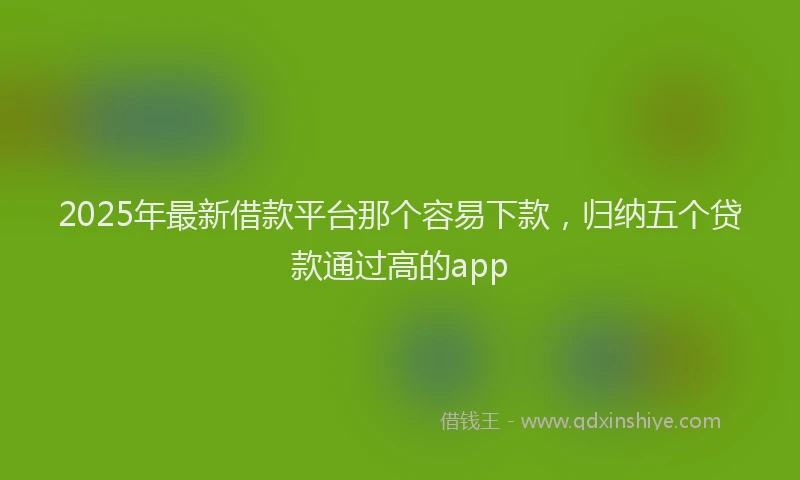 2025年最新借款平台那个容易下款，归纳五个贷款通过高的app