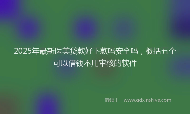 2025年最新医美贷款好下款吗安全吗，概括五个可以借钱不用审核的软件