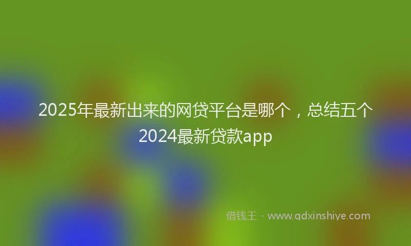 2025年最新出来的网贷平台是哪个，总结五个2024最新贷款app