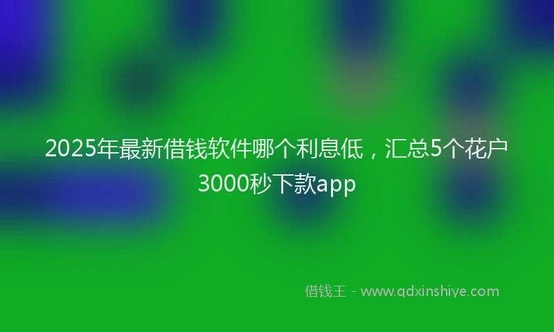2025年最新借钱软件哪个利息低，汇总5个花户3000秒下款app