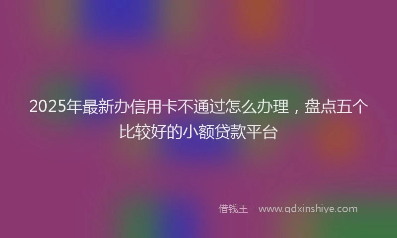 2025年最新办信用卡不通过怎么办理，盘点五个比较好的小额贷款平台