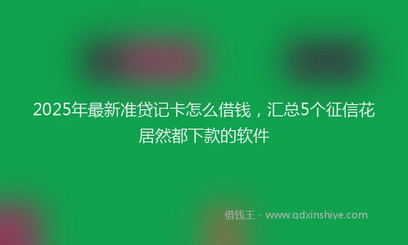 2025年最新准贷记卡怎么借钱，汇总5个征信花居然都下款的软件