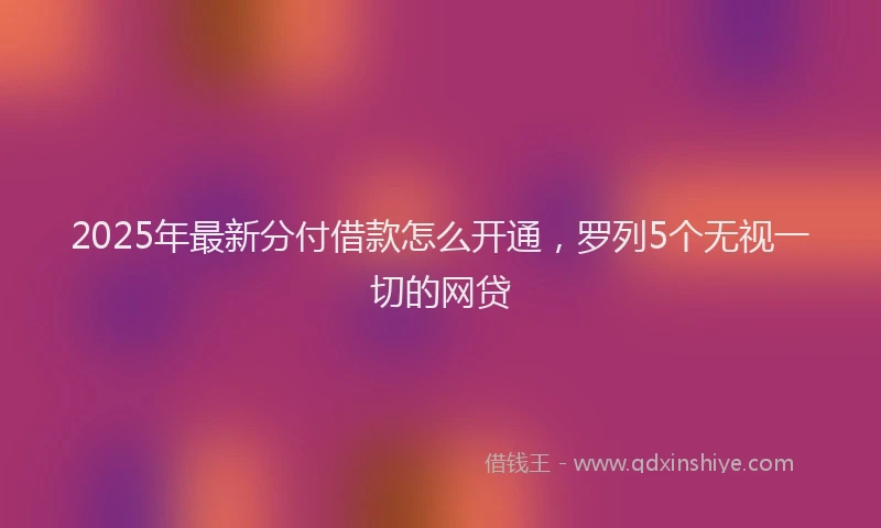 2025年最新分付借款怎么开通，罗列5个无视一切的网贷
