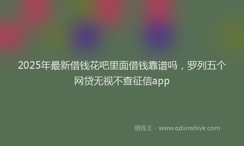 2025年最新借钱花吧里面借钱靠谱吗，罗列五个网贷无视不查征信app