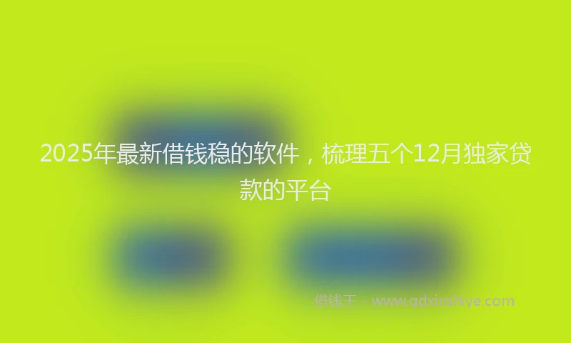 2025年最新借钱稳的软件，梳理五个12月独家贷款的平台