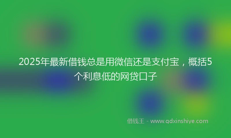 2025年最新借钱总是用微信还是支付宝，概括5个利息低的网贷口子