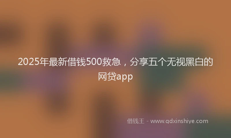 2025年最新借钱500救急，分享五个无视黑白的网贷app