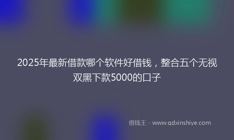 2025年最新借款哪个软件好借钱，整合五个无视双黑下款5000的口子
