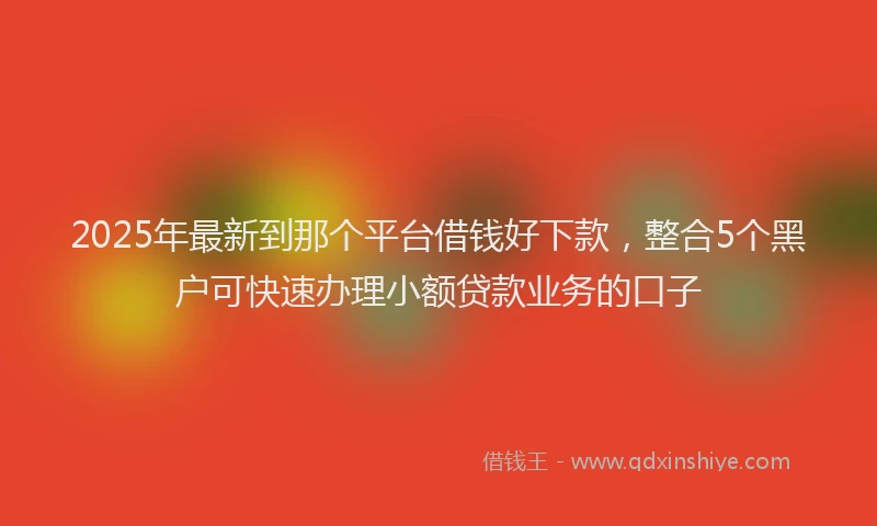 2025年最新到那个平台借钱好下款，整合5个黑户可快速办理小额贷款业务的口子