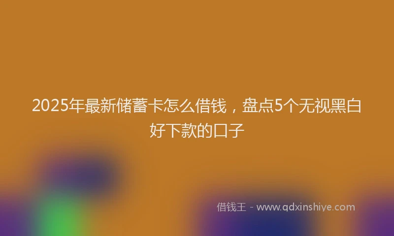 2025年最新储蓄卡怎么借钱，盘点5个无视黑白好下款的口子