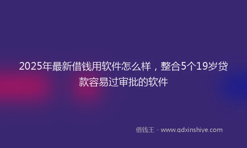 2025年最新借钱用软件怎么样，整合5个19岁贷款容易过审批的软件
