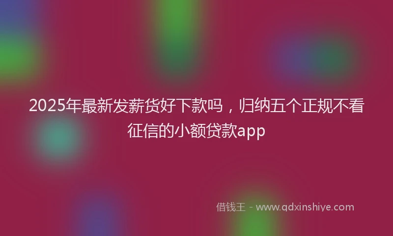 2025年最新发薪货好下款吗，归纳五个正规不看征信的小额贷款app