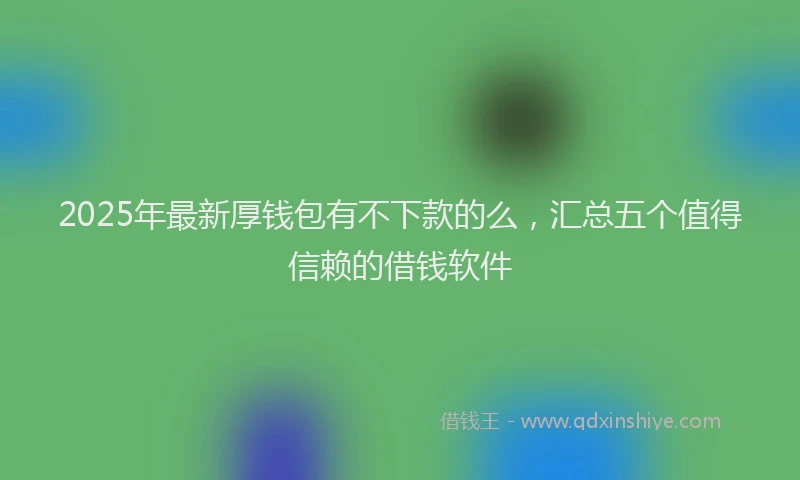 2025年最新厚钱包有不下款的么，汇总五个值得信赖的借钱软件