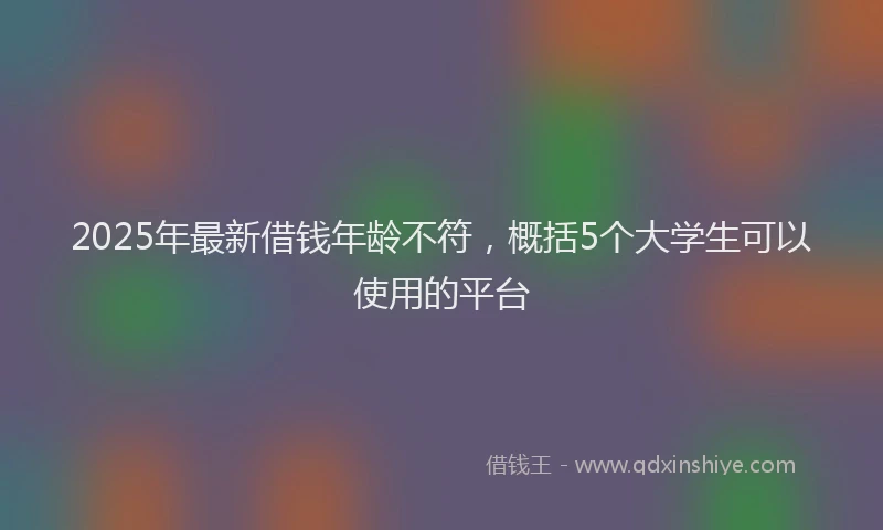 2025年最新借钱年龄不符，概括5个大学生可以使用的平台
