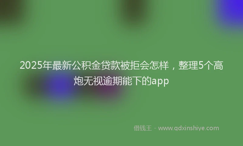 2025年最新公积金贷款被拒会怎样，整理5个高炮无视逾期能下的app