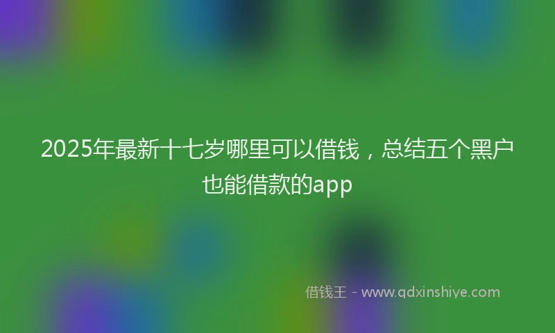 2025年最新十七岁哪里可以借钱，总结五个黑户也能借款的app