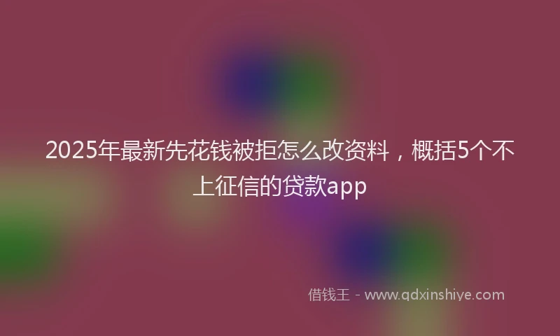 2025年最新先花钱被拒怎么改资料，概括5个不上征信的贷款app