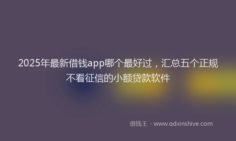 2025年最新借钱app哪个最好过，汇总五个正规不看征信的小额贷款软件