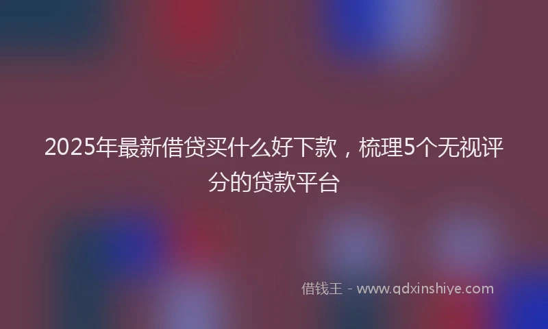 2025年最新借贷买什么好下款，梳理5个无视评分的贷款平台