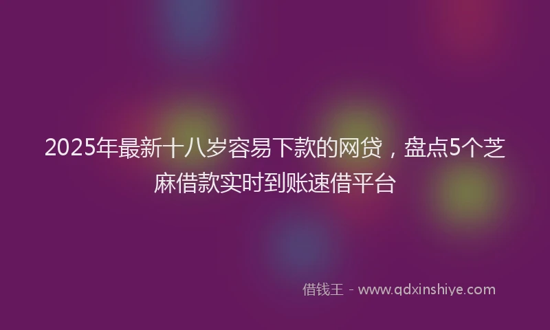 2025年最新十八岁容易下款的网贷，盘点5个芝麻借款实时到账速借平台