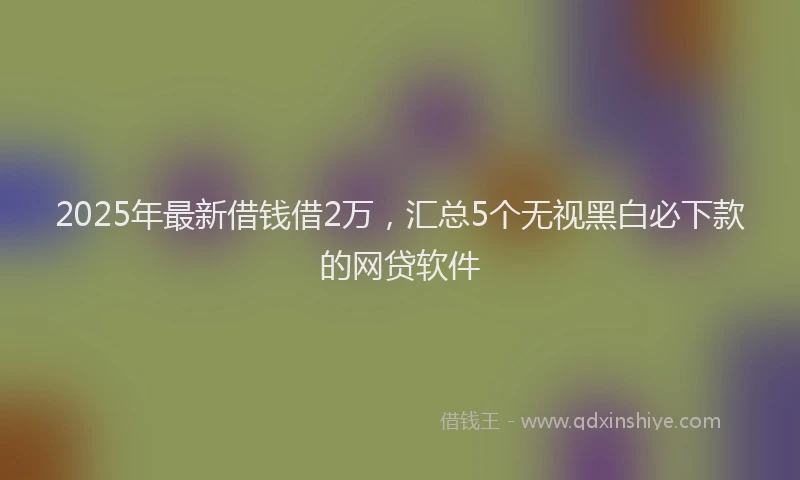 2025年最新借钱借2万，汇总5个无视黑白必下款的网贷软件