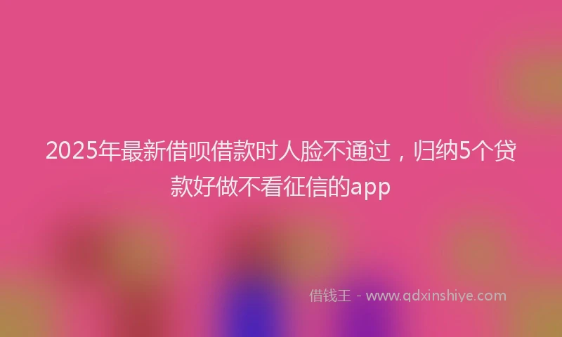 2025年最新借呗借款时人脸不通过，归纳5个贷款好做不看征信的app