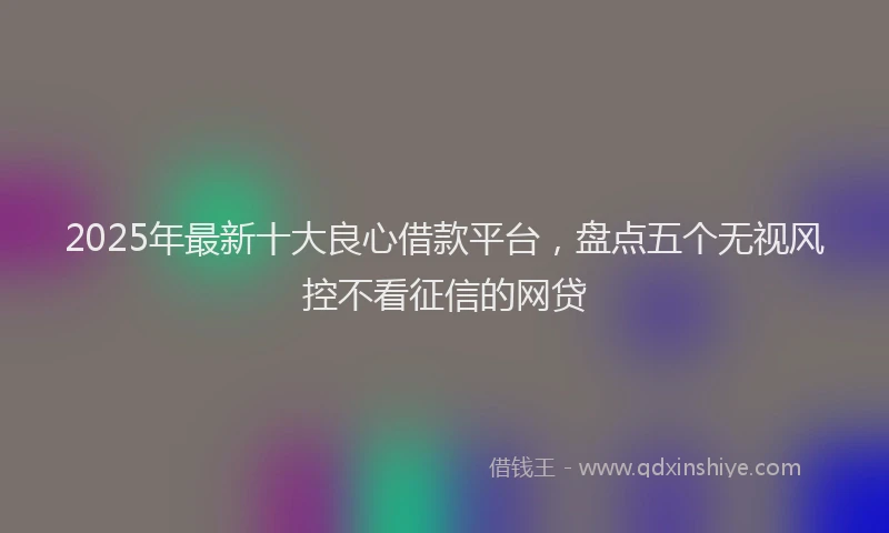 2025年最新十大良心借款平台，盘点五个无视风控不看征信的网贷