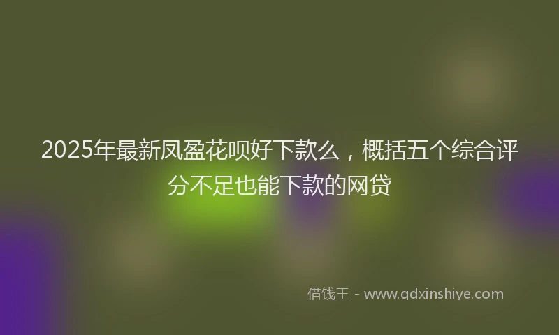 2025年最新凤盈花呗好下款么，概括五个综合评分不足也能下款的网贷