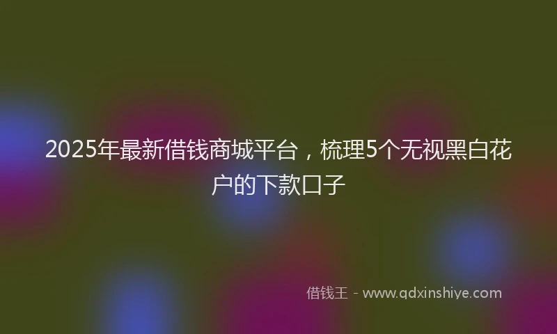2025年最新借钱商城平台，梳理5个无视黑白花户的下款口子