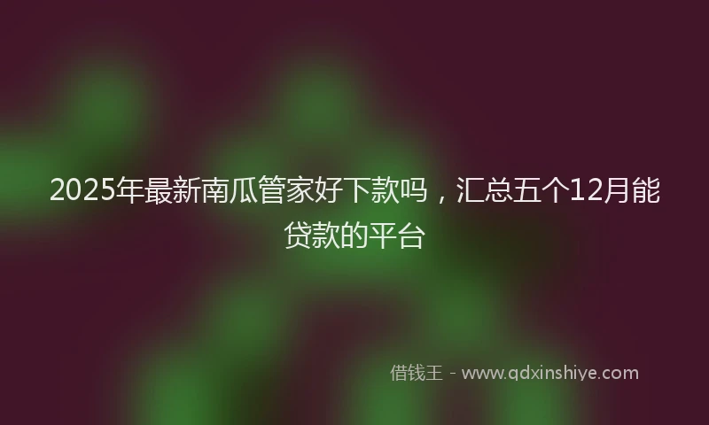 2025年最新南瓜管家好下款吗，汇总五个12月能贷款的平台