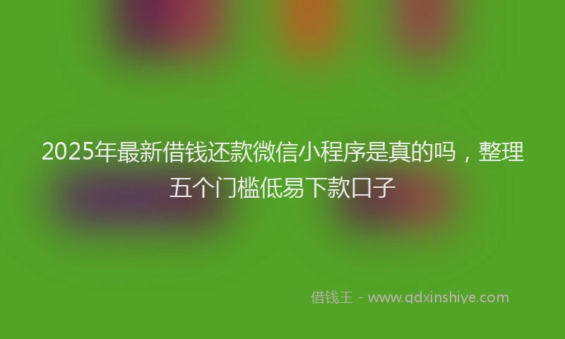 2025年最新借钱还款微信小程序是真的吗，整理五个门槛低易下款口子