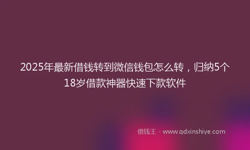 2025年最新借钱转到微信钱包怎么转，归纳5个18岁借款神器快速下款软件