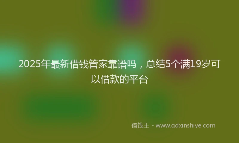 2025年最新借钱管家靠谱吗，总结5个满19岁可以借款的平台
