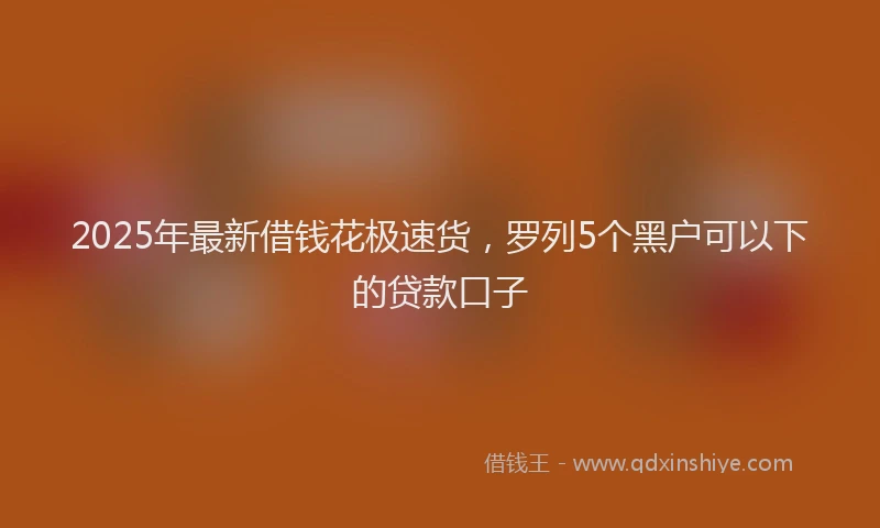 2025年最新借钱花极速货，罗列5个黑户可以下的贷款口子