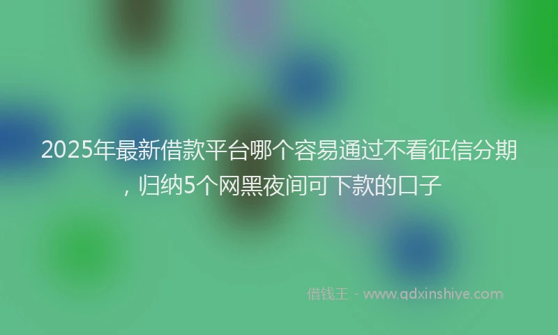 2025年最新借款平台哪个容易通过不看征信分期，归纳5个网黑夜间可下款的口子