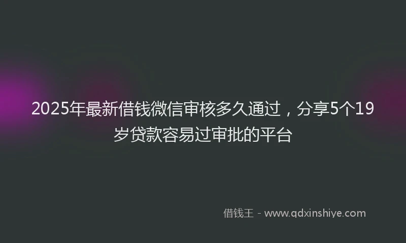 2025年最新借钱微信审核多久通过，分享5个19岁贷款容易过审批的平台