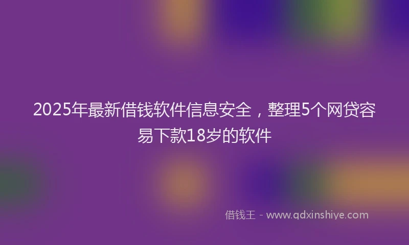 2025年最新借钱软件信息安全，整理5个网贷容易下款18岁的软件