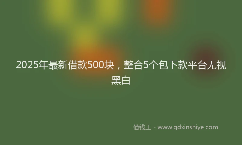 2025年最新借款500块，整合5个包下款平台无视黑白