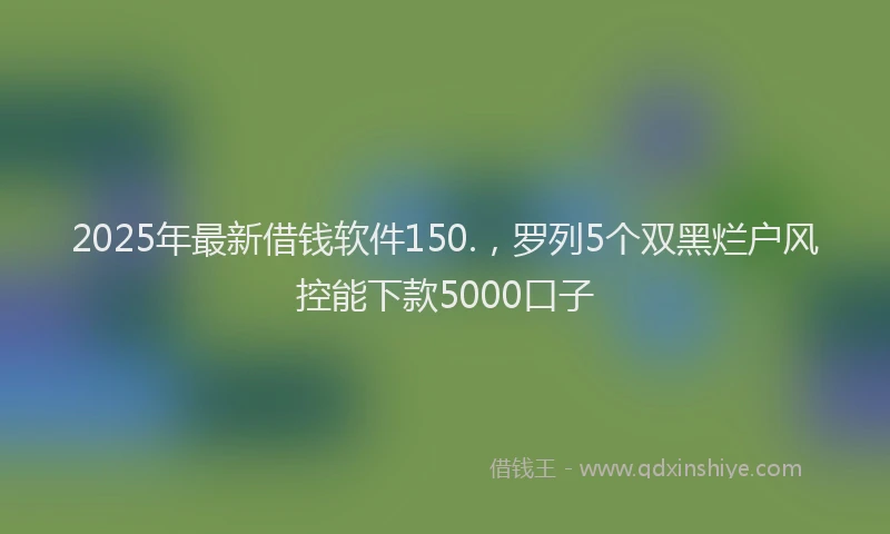 2025年最新借钱软件150.，罗列5个双黑烂户风控能下款5000口子
