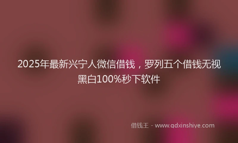2025年最新兴宁人微信借钱，罗列五个借钱无视黑白100%秒下软件